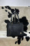 Cartera Aurora - Negro con Croco Negro